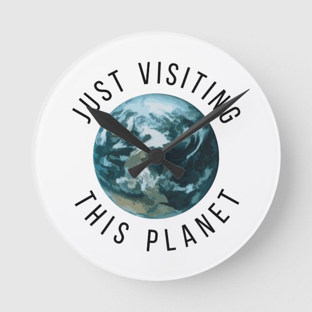 Dieses Planeten gerade besuchen Runde Wanduhr (Vorderseite)