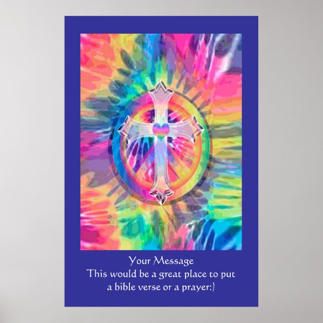 Dieses Poster - Tye Dye Cross anpassen (Vorne)