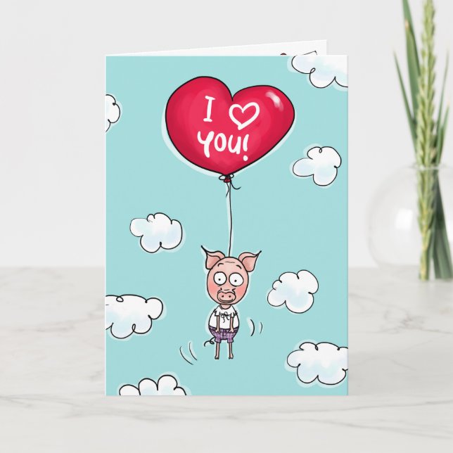 Dieses Schwein Liebe dich. Feiertagskarte (Vorderseite)