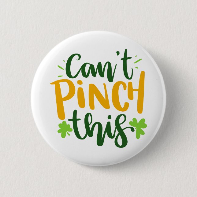 Dieses St Paddy's Day Clover Muster kann nicht gez Button (Vorderseite)