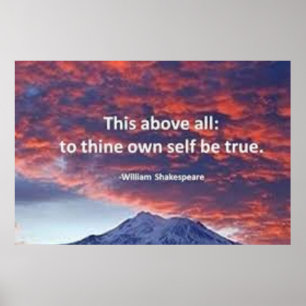 "Dieses vor allem, zum thine besitzen Selbst ist Poster