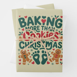 Dieses Weihnachten mehr als Kekse backen Schwanger Geschenkpapier Set