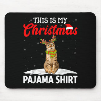 Dieses Weihnachten-Pyjama-Shirt Bengal Katze Männe Mousepad