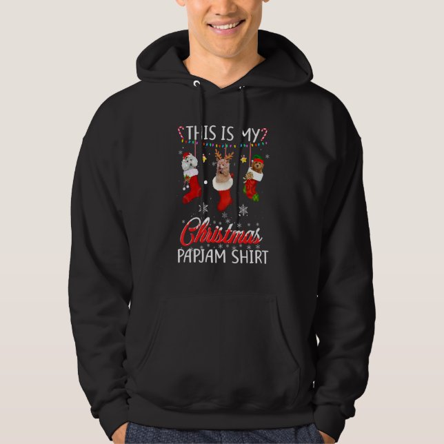 Dieses Weihnachts-Pajama Niedlich Poodle in Socken Hoodie (Vorderseite)