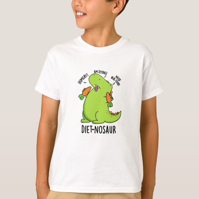 Diet-nosaur Funny Dinosaur Puns T-Shirt (Vorderseite)