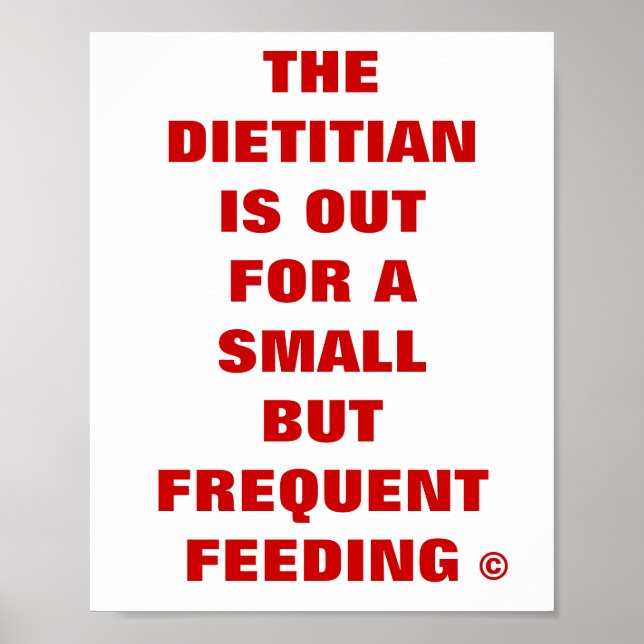 Dietitian ist für ein kleines, aber häufiges Füttr Poster (Vorne)