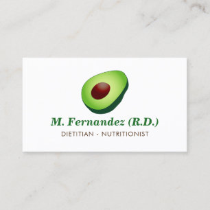 Dietitian Nutritionist Avocado Logo Visitenkarte