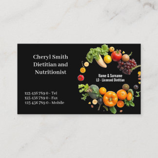 Dietitian Nutritionist fruit vegetable color photo Visitenkarte