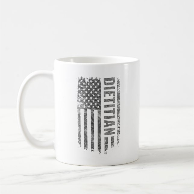 Dietitian USA Flag Distressed design Kaffeetasse (Links)