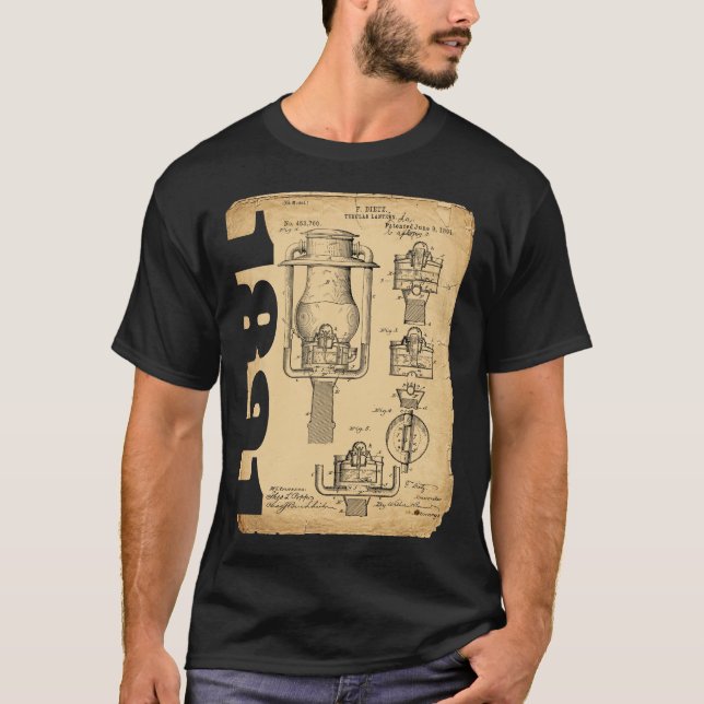 Dietz 1891 Patent-Straßenlaterne Laternen-Shirt T-Shirt (Vorderseite)