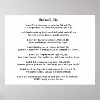 Dieu a dit non : Poster