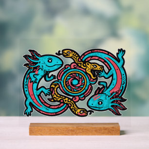 Dieu aztèque Xolotl combattant l'art tribal de la 