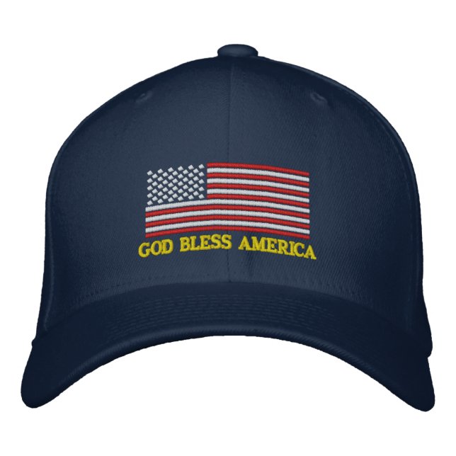 DIEU BÉNISSE AMÉRIQUE Drapeau américain Casquette  (Devant)