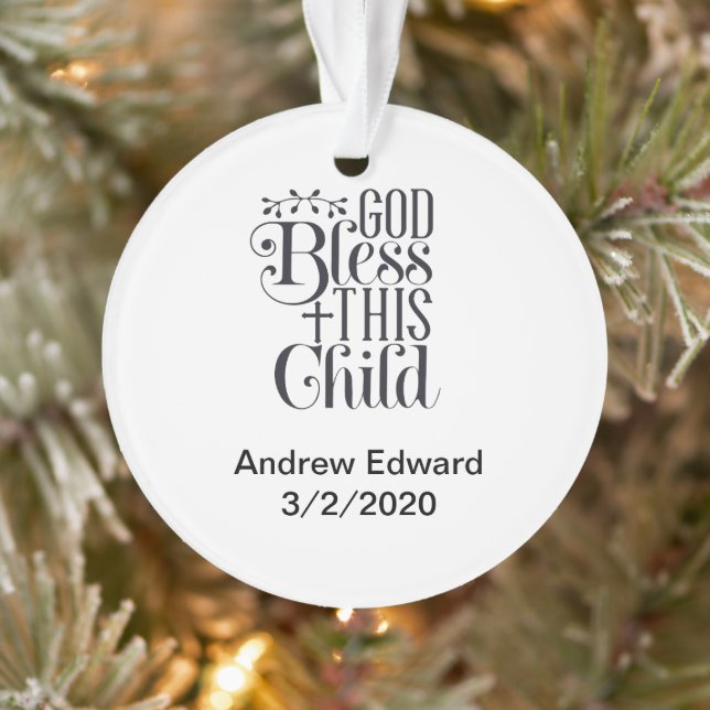 Dieu Bénisse Cet Enfant Baptême Chrétien Christeni (Arbre)