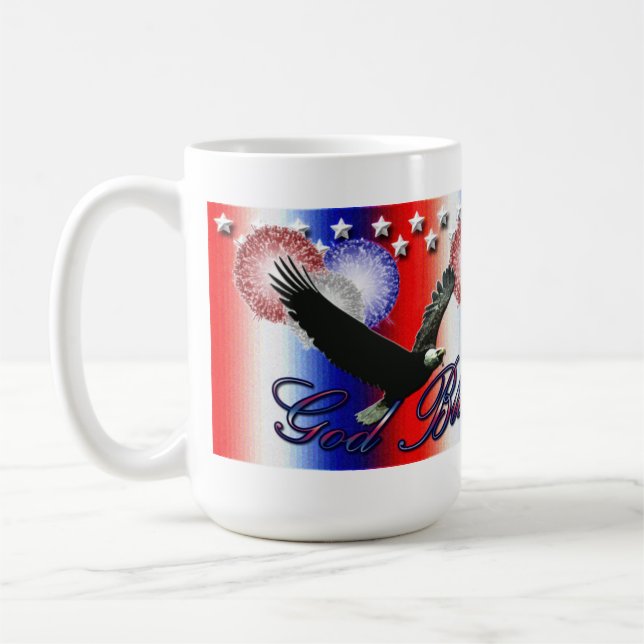 Dieu bénisse l'Amérique Patriotique American Mug (Gauche)