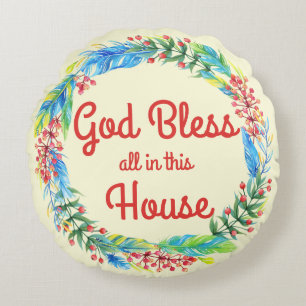 Dieu bénissent tous dans ce coussin de Chambre
