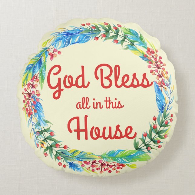 Dieu bénissent tous dans ce coussin de Chambre (Devant)