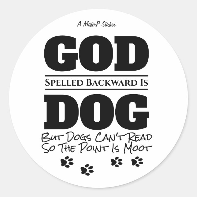 Dieu/Chien - Un Sticker MisterP (Devant)