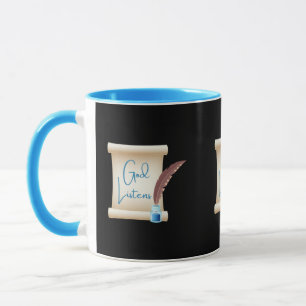 Dieu Écoute Écrire Mug À Deux Tons