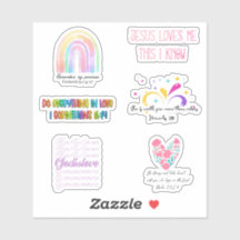 Dieu est Amour arc-en-ciel christian sticker pack