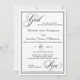 Dieu est Amour Christian Script Faire-part de mari