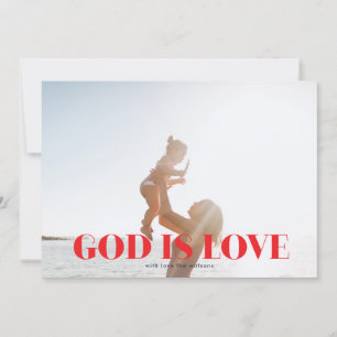 Dieu est amour Noël Religieux Fête Carte photo