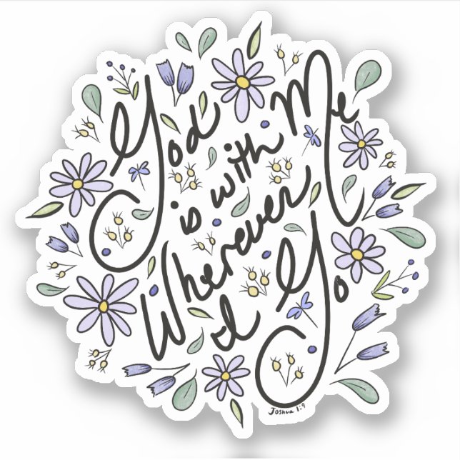 Dieu est avec moi Sticker (Devant)