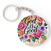 Dieu est bon Porte - clé religieux chrétien acryli