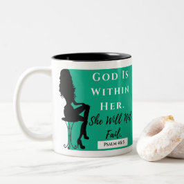 Dieu est dans sa tasse Teal/noir/blanc