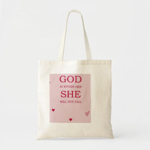 Dieu est en elle, elle ne faillira pas Sac tote
