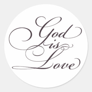 Dieu est Love Script Christian Wedding Stickers