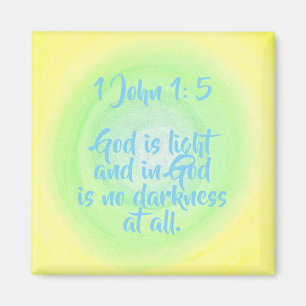 Dieu est lumière, aucune obscurité, magnet de 1: