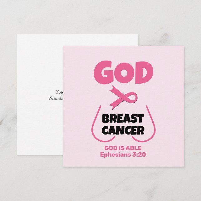 DIEU EST PLUS GRAND QUE LE CANCER DU SEIN Carte de (Devant / Derrière)