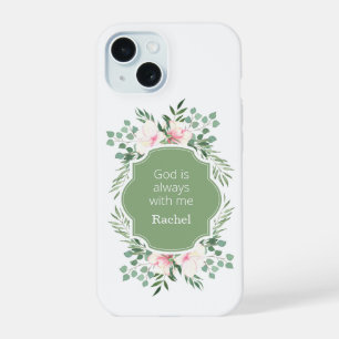 Dieu est toujours avec moi Floral Vert