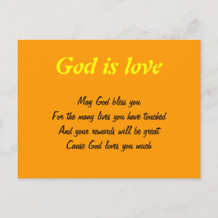 Dieu est une carte postale d'amour