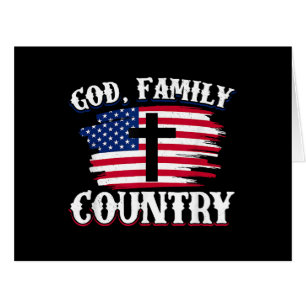 Dieu Famille Pays American Drapeau Croix Christian
