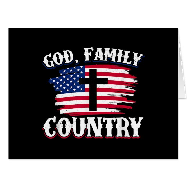 Dieu Famille Pays American Drapeau Croix Christian (Devant horizontal)