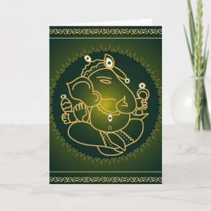 Dieu Ganesha sur le vert - carte