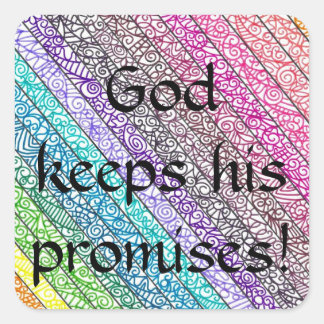 "Dieu Garde Ses Promesses !" Stickers carrés