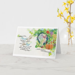 Dieu/Gardener paisible, Carte de voeux pliée, 5"x7