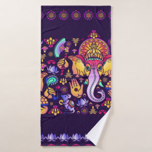 Dieu hindou Ganesha et symboles indiens en bande