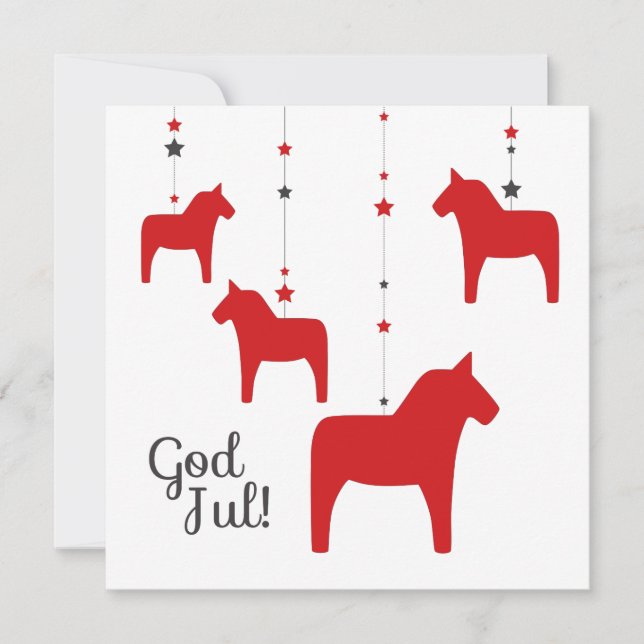 Dieu juil ! Carte de voeux Dala Horse (Devant)