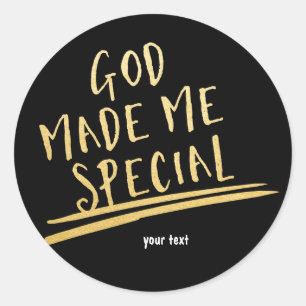 DIEU M'A FAIT SPÉCIAL Sticker personnalisé Black &