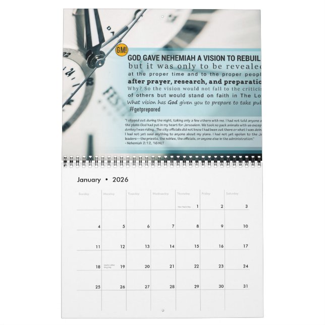 Dieu-Matins : Calendrier (Jan 2026)