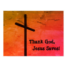 Dieu merci, Jésus sauve une affiche de croix vide