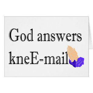 Dieu répond au cadeau religieux de genou-courrier