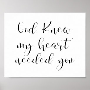 Dieu savait que mon coeur avait besoin de poster