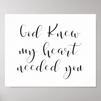 Dieu savait que mon coeur avait besoin de poster