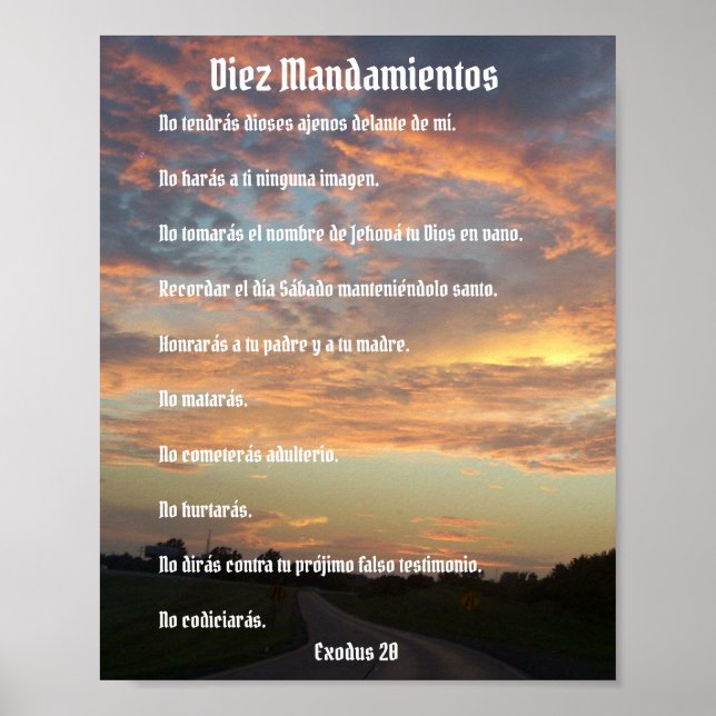 Diez Mandamientos - cielos de viaje Poster (Vorne)