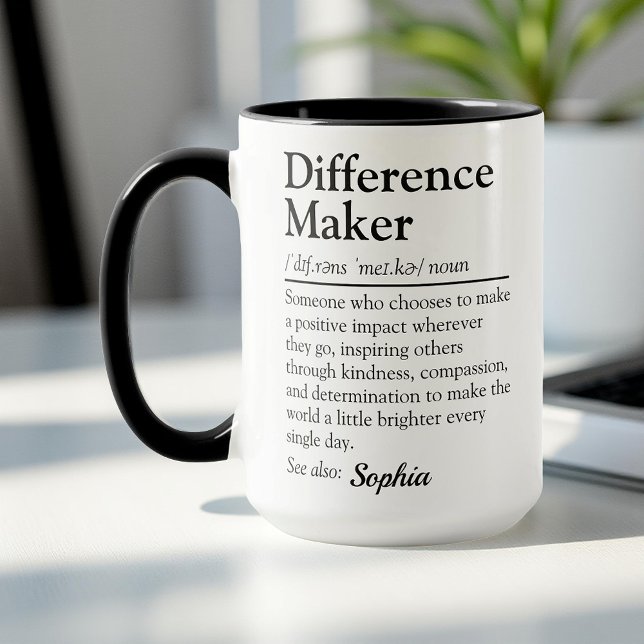 Difference Maker Personalized Appreciation Gift Tasse (Von Creator hochgeladen)